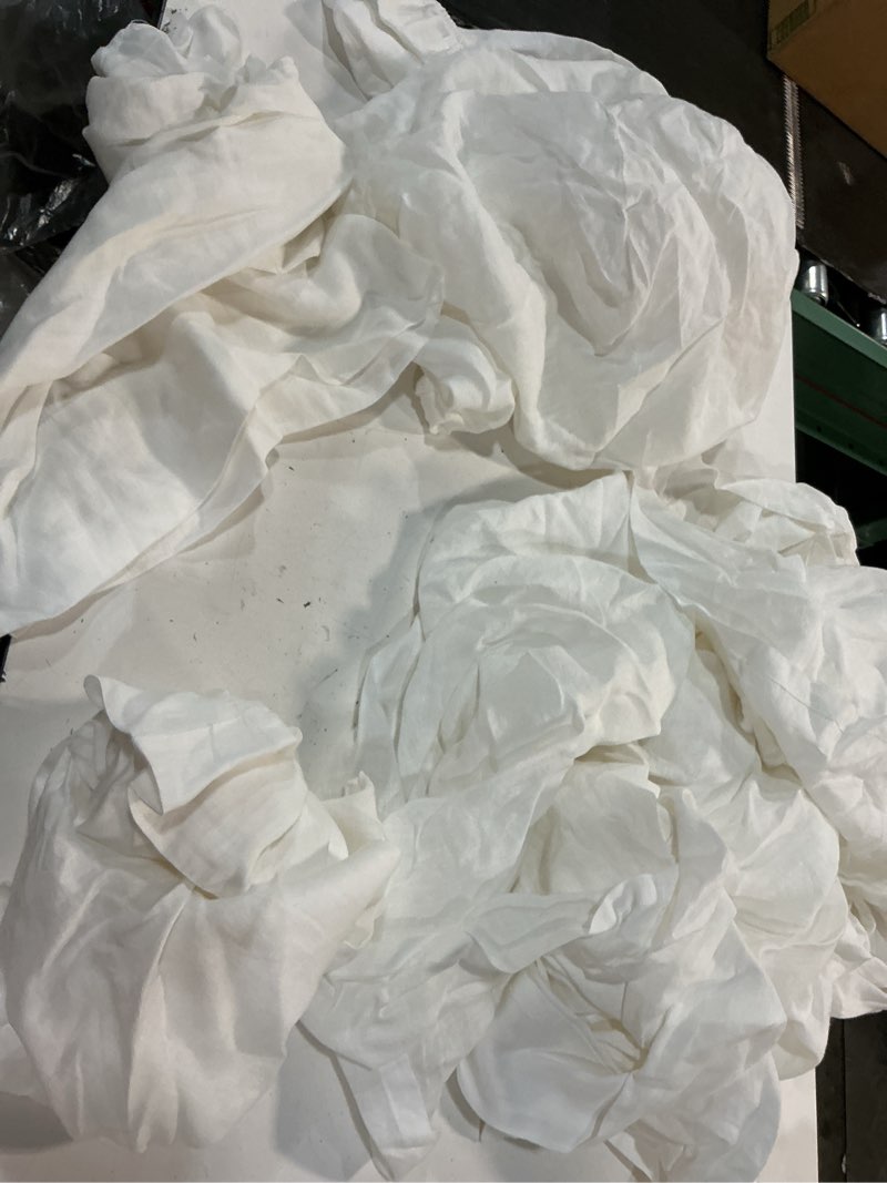 Condition photo showing As Is for european linen deluxe bedding bundle, queen, white