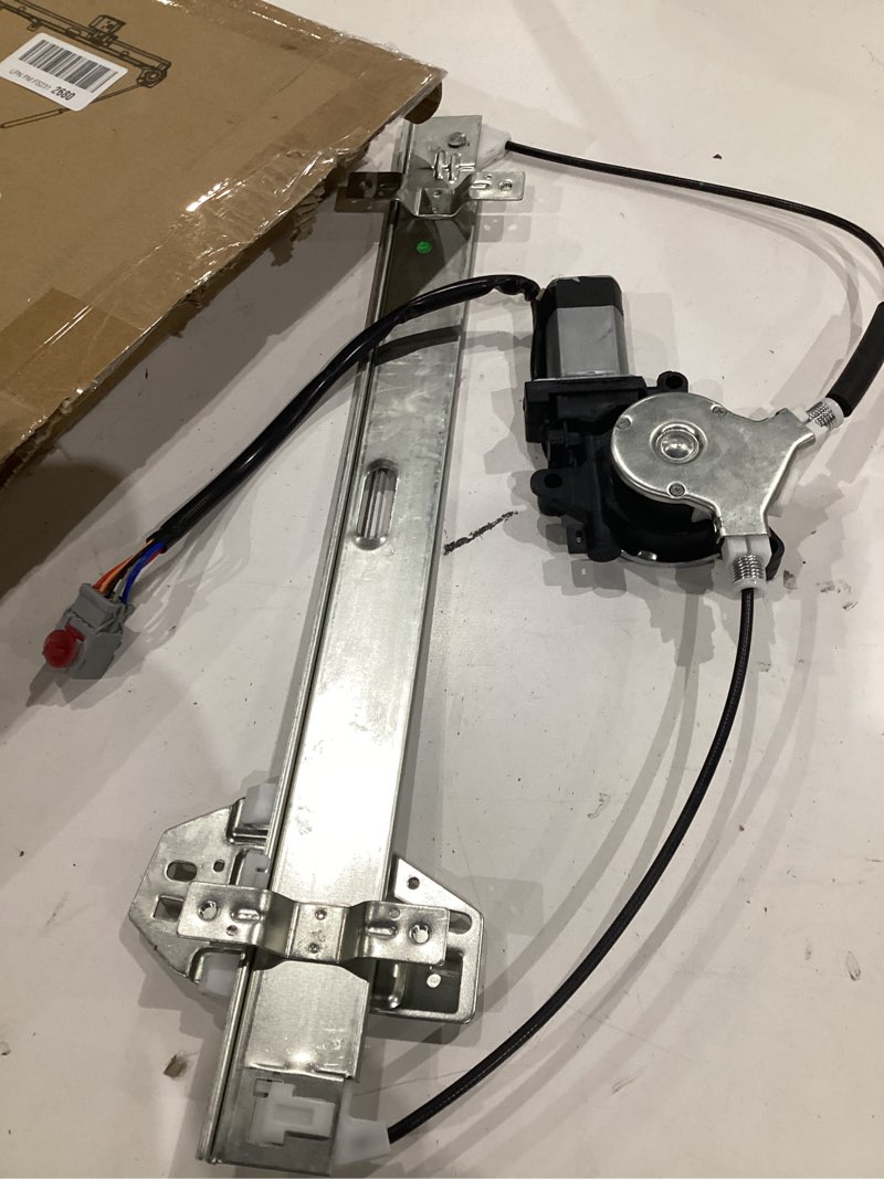 Condition photo showing As Is for front driver side power window regulator with motor assembly fit for honda element 2003 2004 2005 2006 2007 2008 2009 2010, left, 748-131