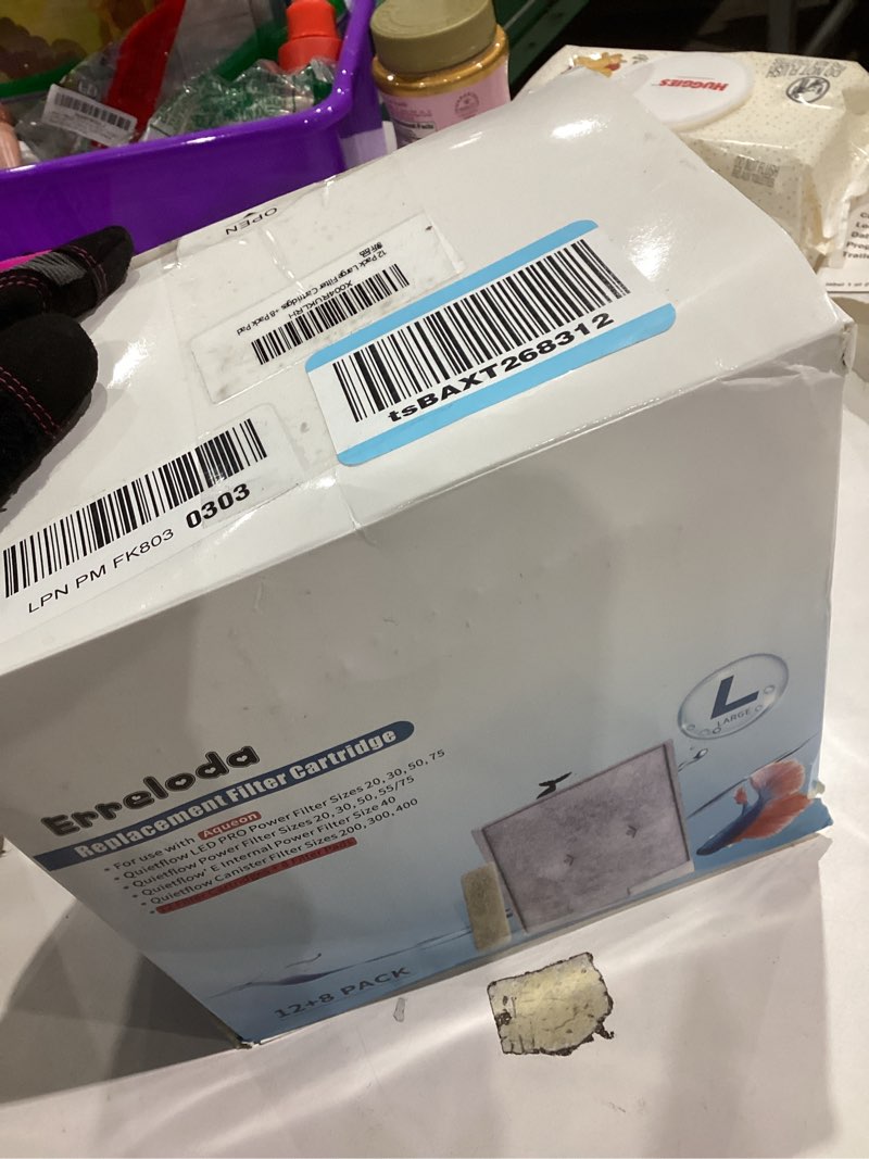 Condition photo showing Good Condition for 12pcs Large Filters Cartridges+8pcs Ammonia Reducer Filter Pads for Aqueon QuietFlow Power Size 20/30/50/75 & E Internal Power Size 40 & Canister Filter Size 200/300/400 & Zilla Large L-12+8pack