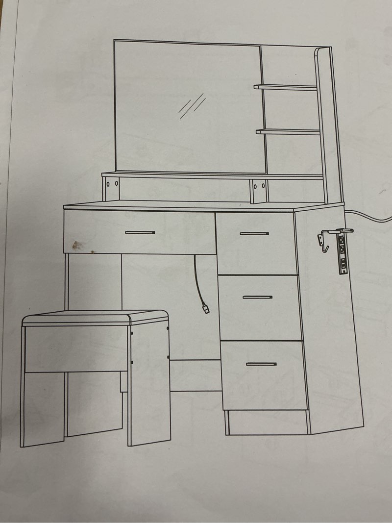 white vanity desk