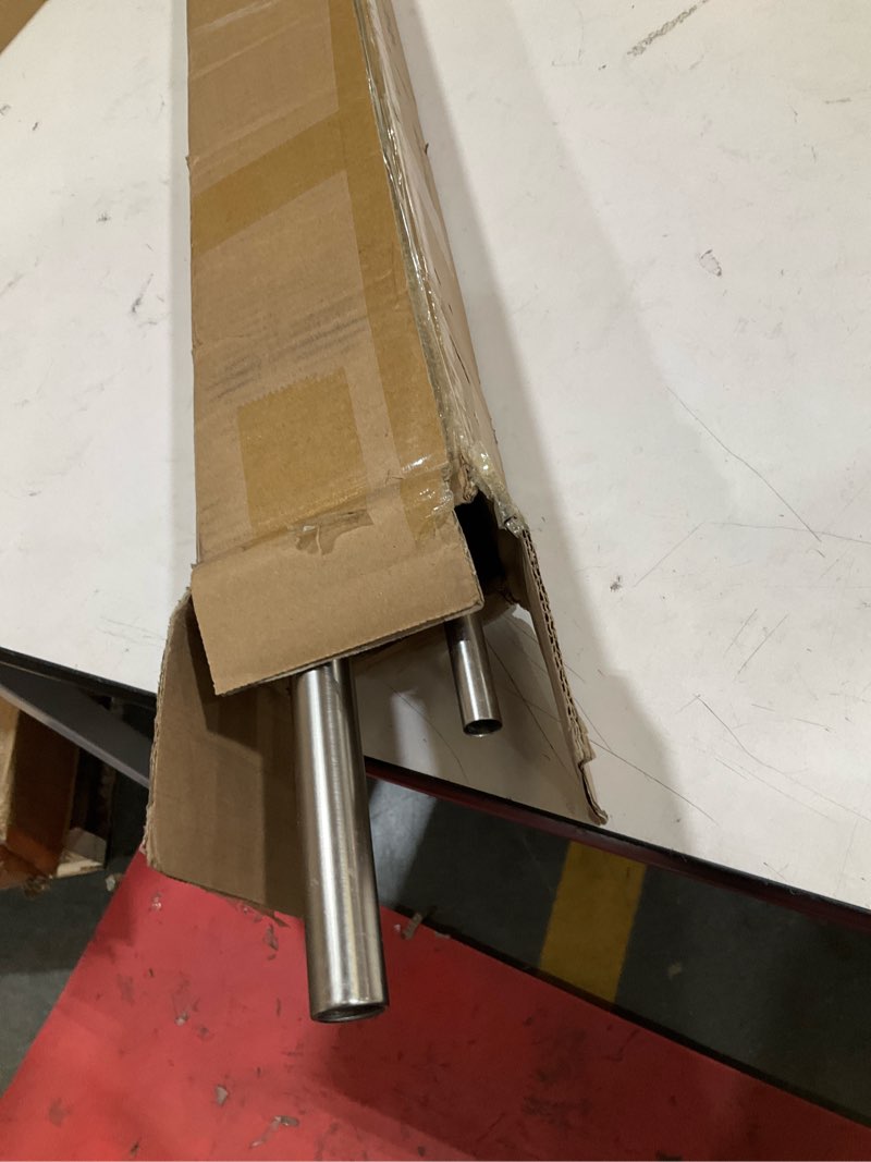 Condition photo showing Good Condition for double curtain rods 72-144 inches with round finials, 1 inch heavy duty drapery rod with unique aluminum alloy brackets for windows, sliding door, patio, living room decoration, brushed nickel brushed nickel 72"-144"