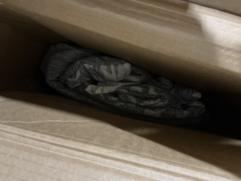 Condition photo showing Good Condition for Amazon Basics King Size Comforter Sets, Ultra-Soft Lightweight Microfiber Reversible 3-Piece Bedding, Gray Medallion Gray Medallion King