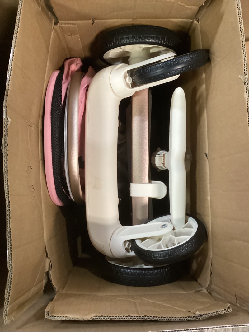 Condition photo showing Good Condition for all-terrain pet stroller for small medium dogs & cats, 30 lbs capacity - portable carrier with one-touch brake, lightweight foldable design & shock absorption wheels,pink pink small