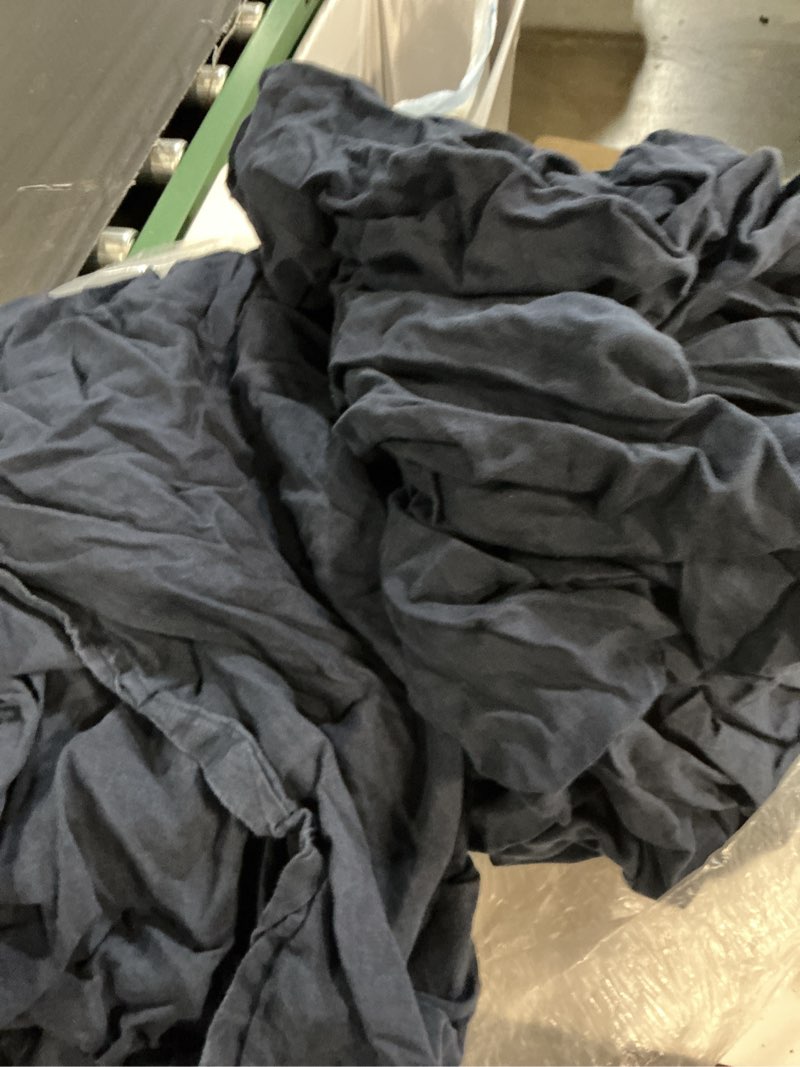 Condition photo showing As Is for quince european linen sheet set, queen, navy 2pcs