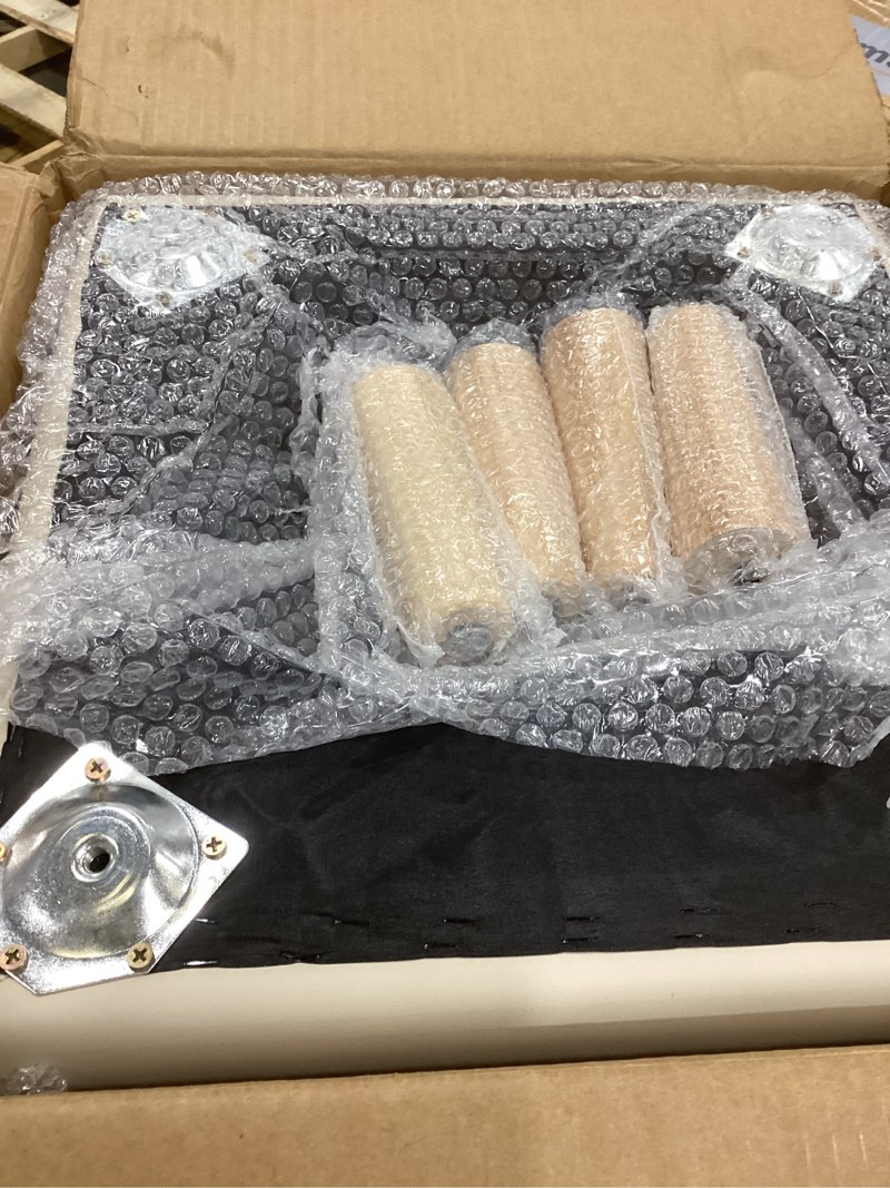 Condition photo showing Good Condition for dog stairs for small dogs and cats 16" h - with encrypted dot-grip non-slip surface, 2-in-1 pet ramp & steps for bed/couch, foldable split ottoman with solid wood frame, sturdy & portable for puppies beige