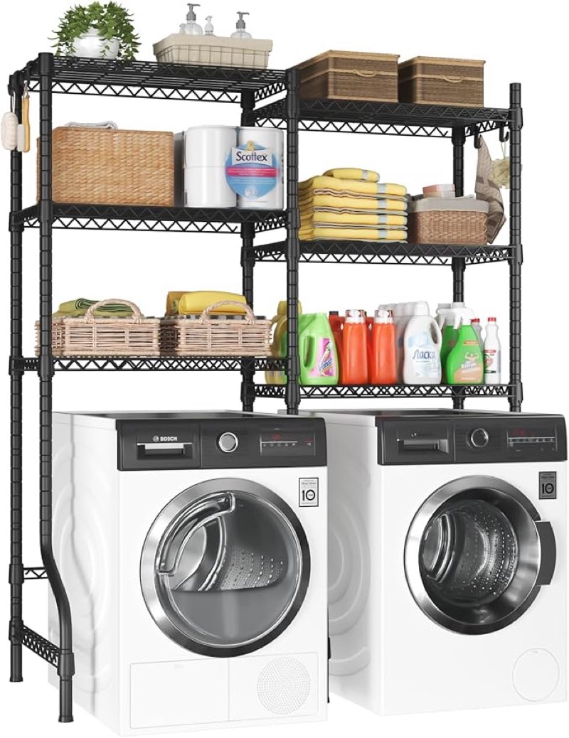 ULIFHOME U15 Over Washer and Dryer Storage Shelves, Laundry Above Washer Dryer Storage Rack Space Saver,
