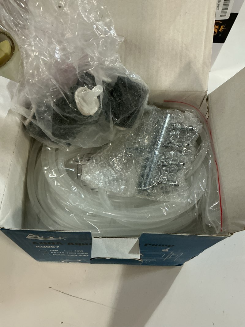 Condition photo showing Good Condition for AQQA Aquarium Air Pump Powerful Pond Aerator Oxygen Pump 4 Outlets Adjustable Hydroponic Air Bubbler Pump with Air Stone Tube Air Valves for Up to 1000Gal (15W,356GPH) 15W (356GPH)