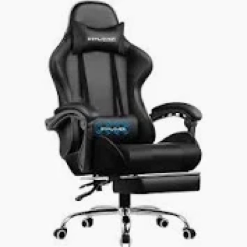 GTPLAYER Gaming Chair, Computer Chair with Footrest and Lumbar Support, Height Adjustable Game Chair