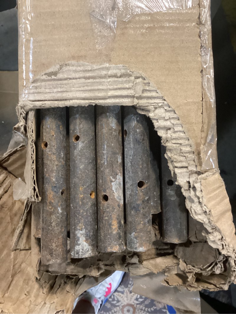 Condition photo showing As Is for rebar stakes 36 inches 16-pack concrete form stakes straight 3/8" diameter rebar ground metal stakes for landscaping, securing fence, garden plants support, survey markers and securing trees i-36"x3/8"-16pcs i shape-black