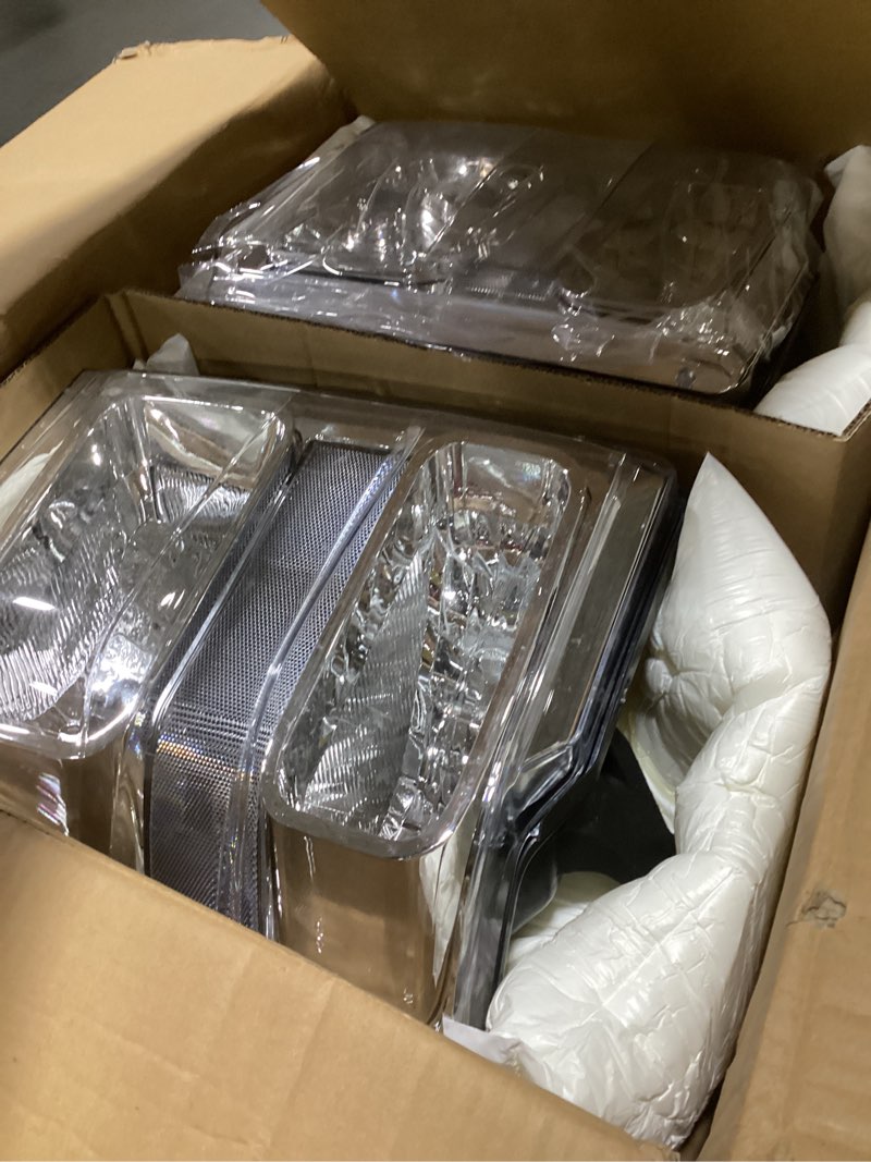 Condition photo showing Good Condition for AUTOSAVER88 Headlight Assembly Compatible with 2008-2010 Ford F250 F350 F450 Super Duty Black Housing(FO2502243 FO2503243) Fit 08-10 F250 Black Housing Amber Reflector Clear Lens