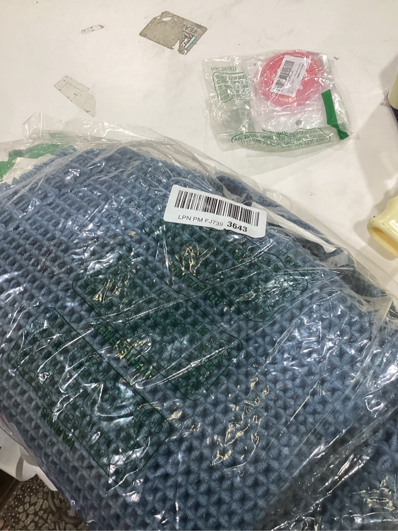 Condition photo showing New/Like New for RESARE Waffle Bathroom Runner Rugs, Super Absorbent Bath Mat Non Slip Washable Quick Dry, Upgraded Ultra Soft Boho Bath Rugs with Tassels for Hallway Bedroom Laundry Room, 2'x6'(24"x72"), Blue 2'x6' Blue