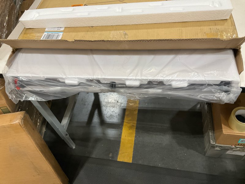 Condition photo showing New/Like New for folding table 6ft, heavy-duty 500lbs weight capacity foldable table with hdpe top & steel legs, portable 6 foot picnic table for indoor outdoor parties, camping, event