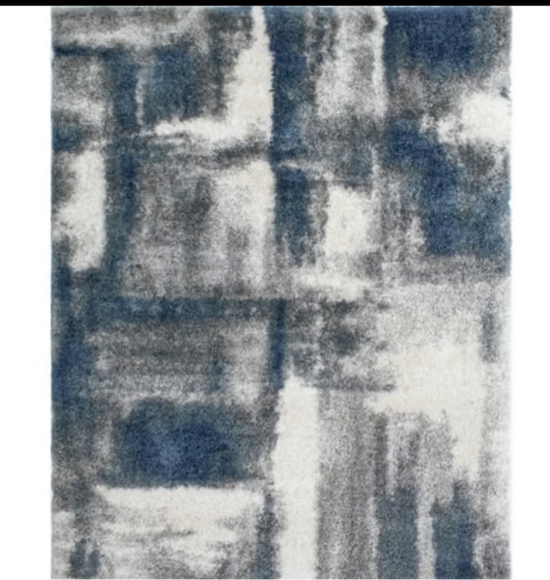 Noori Rug Lux Walsh Abstract Modern 2-inch Thick Shag Rug 8 9  x 12 2  - Blue/Grey