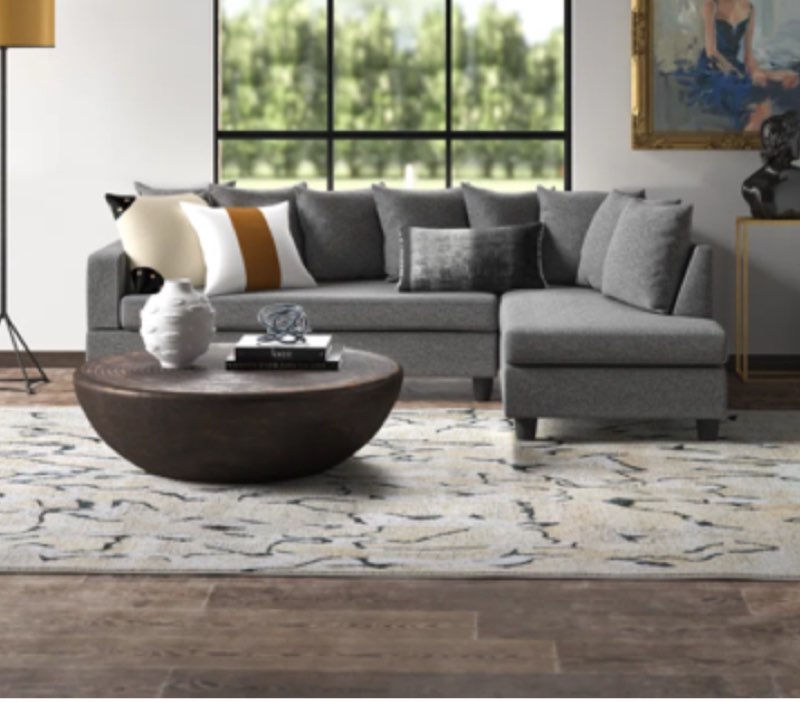 Bahos 2-piece upholstered sectional (incomplete 1 box only)(color may vary)