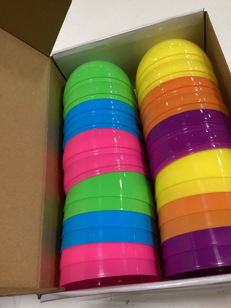 Condition photo showing New/Like New for 12 pcs jumbo easter eggs 6 inch colorful giant plastic eggs bulk fillable for easter hunt basket stuffers fillers filling treats easter party favors classroom prize supplies for kids boys girls