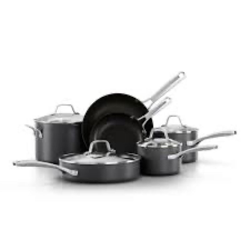 calphalon classic hard-anodized nonstick cookware 10-piece nonstick w/ aquashield™
