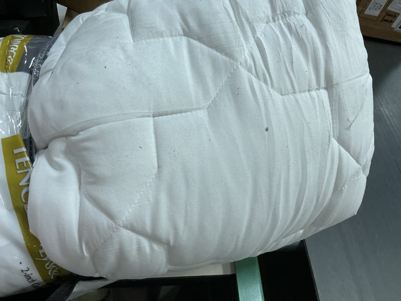 Condition photo showing As Is for cozylux queen mattress pad - cotton cooling queen mattress topper up 8-21" deep pocket quilted fitted mattress cover, breathable & soft mattress protector, 450gsm thick pillow top (60"x80", white) white queen