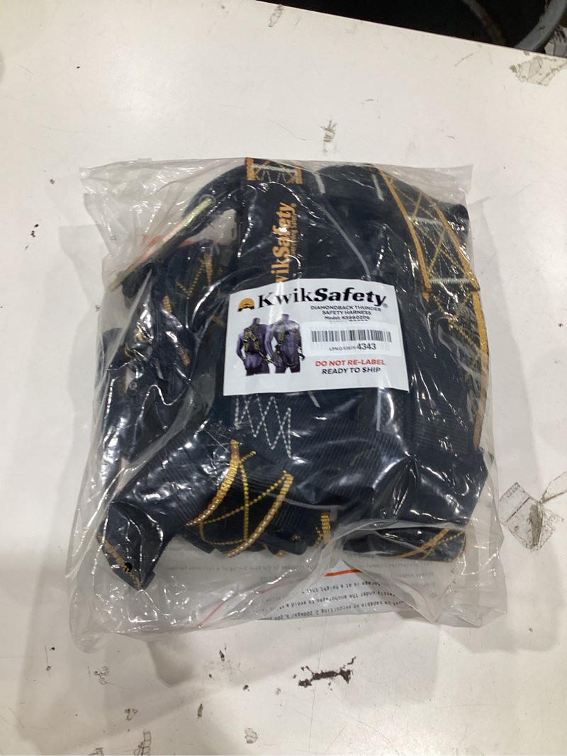 Condition photo showing New/Like New for kwiksafety - fall protection safety harness - construction & roofing fall arrest safety harnesses - ansi osha compliant premium 1 pack