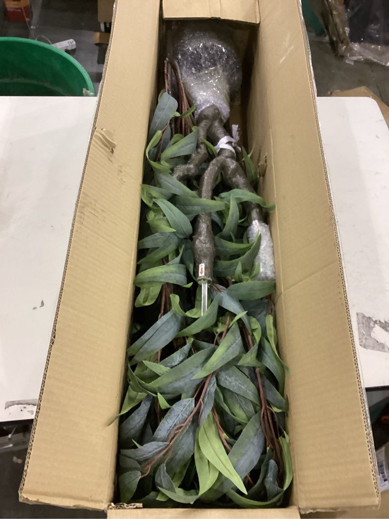 Condition photo showing New/Like New for Artificial Eucalyptus Tree 7ft(84in) Faux Floor Potted Tree for Indoor Decor Large Realistic Trees Plants with Silk Leaves and Natural Wood Trunk for Home Living Room,Office Foyer Decor. Eucalyptus Tree(2) 7ft