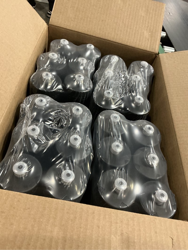 Condition photo showing New/Like New for 50 Strong Sports Water Bottles – Reusable 22 oz BPA-Free Plastic Bottles with Pull Top Cap – Made in USA – Top Rack Dishwasher Safe – Fits Most Bike Cages Brand 24 Pack Black