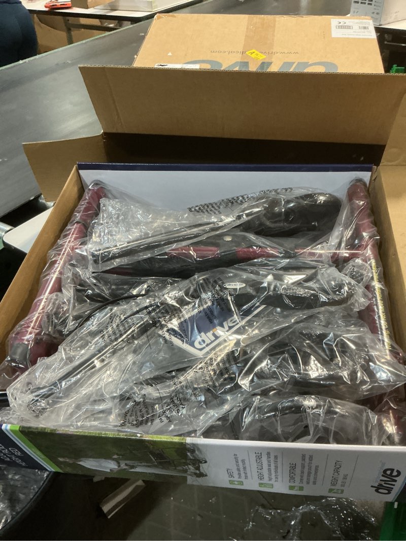 Condition photo showing New/Like New for Drive Medical RTL10261RD Foldable Rollator Walker with Seat - Adjustable Handles and Seat, Red