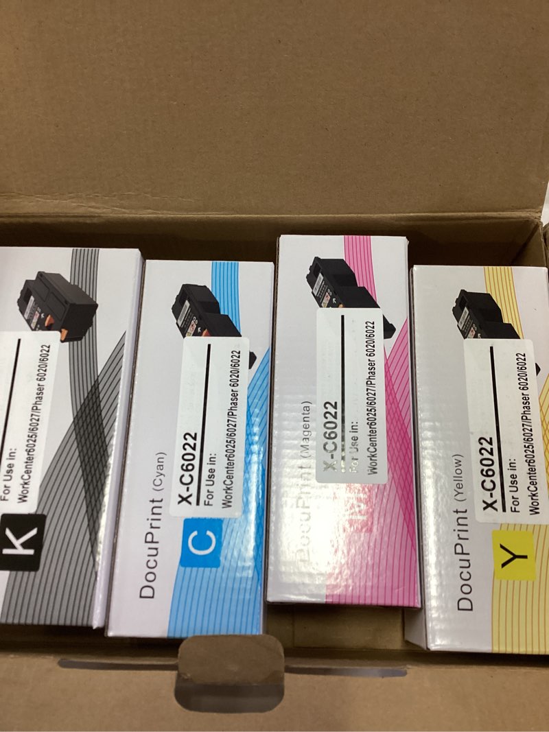 Condition photo showing New/Like New for 6022 6027 Toner Cartridge Set 4-Pack Replacement for Xerox 106R02759 106R02756 106R02757 106R02758 Compatible with Xerox Phaser 6020 6022 WorkCentre 6025 6027 Color Printer Black Cyan Magenta Yellow 6022/6027 Toner-4 Pack