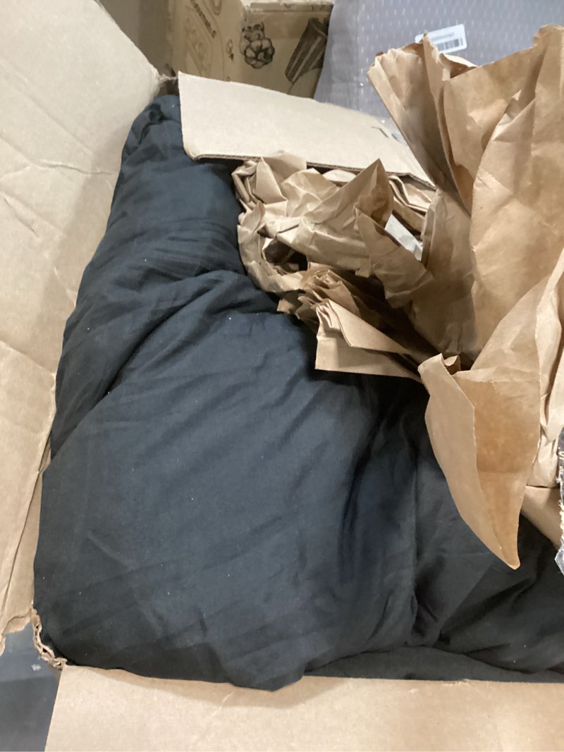 Condition photo showing As Is for CozyLux Queen Comforter Set Black, 3 Pieces Solid Queen Comforter Breathable Quilted Style Bedding Sets, Luxury Soft Microfiber Down Alternative Comforter for All Season (1 Comforter & 2 Pillowcases) Black Queen