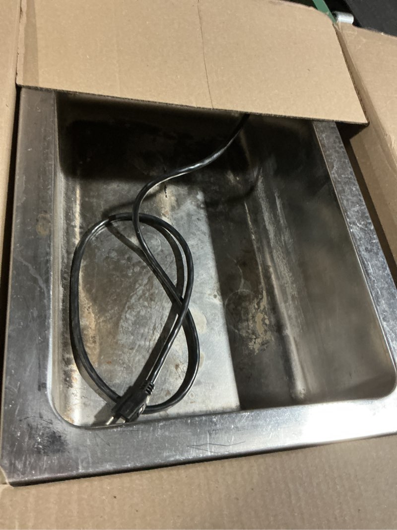 Condition photo showing As Is for winco fw-s500 commercial portable steam table food warmer 120v 1200w,stainless steel,large