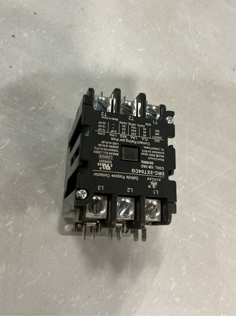 Condition photo showing Good Condition for sunlee 3 pole 40 amp contactor 120v coil ul dp contactor hvac contactor a2l compliant 42cf35af equivalent