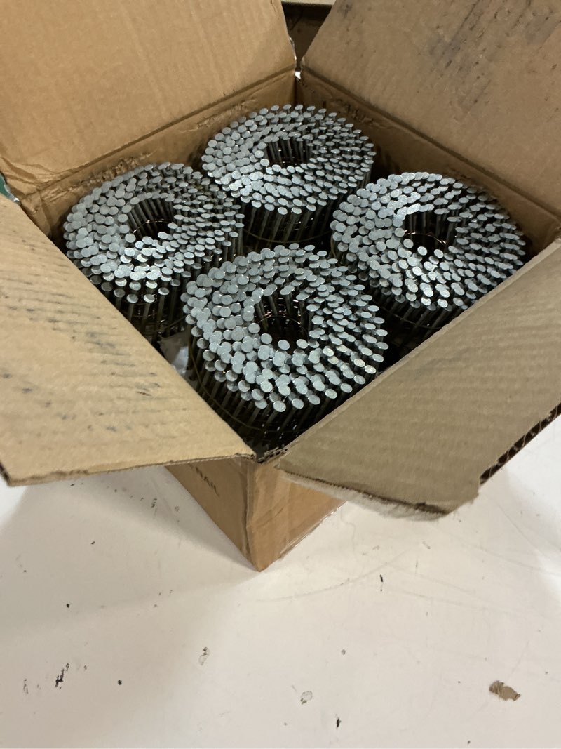 Condition photo showing Good Condition for findmall 3600 count siding nails 1-3/4 inch by .092 inch 15 degree ring shank hot-dipped galvanized collated wire coil 1-3/4inch