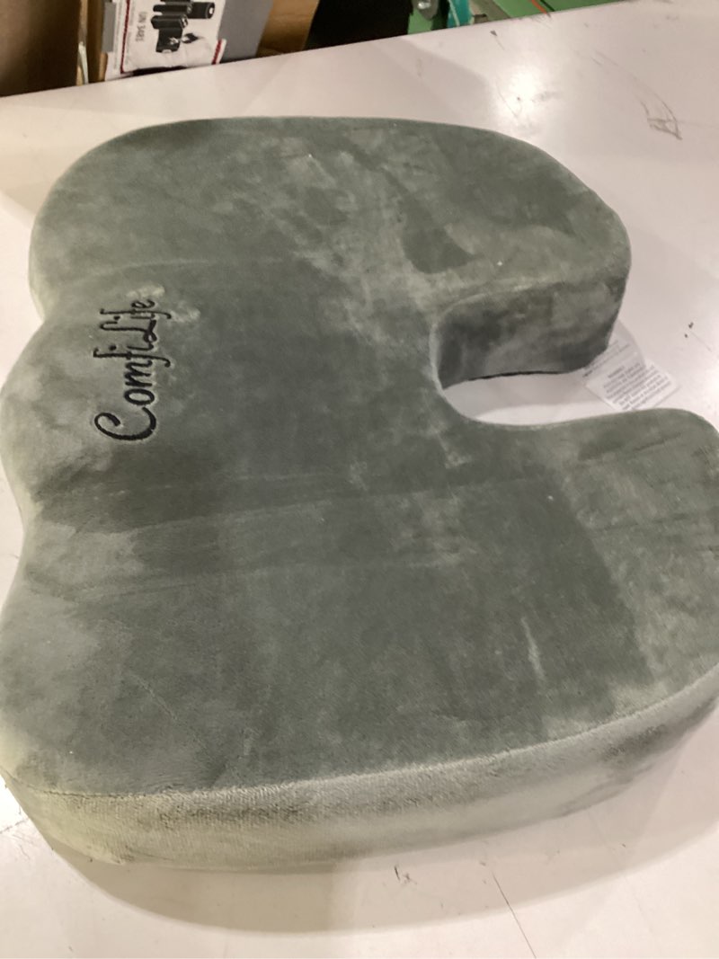 Condition photo showing Good Condition for comfilife gel enhanced seat cushion – office chair cushion – non-slip gel & memory foam coccyx cushion for tailbone pain - desk chair car seat cushion driving - sciatica & back pain relief (gray)