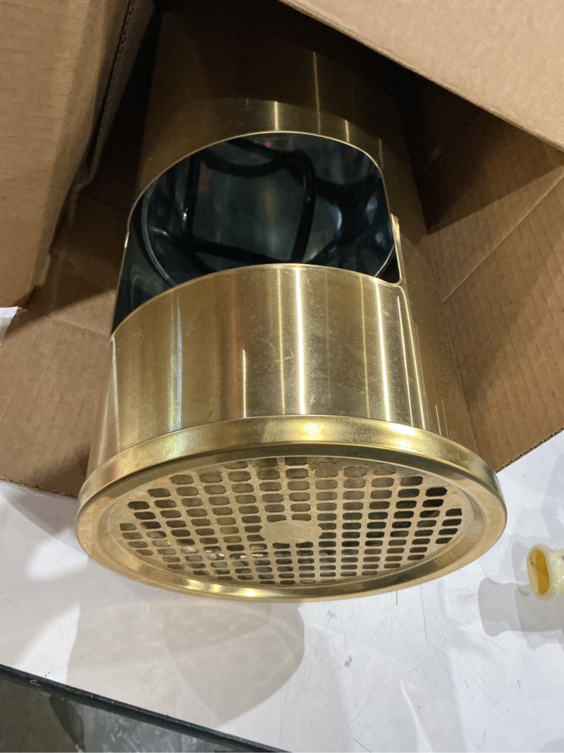 Condition photo showing As Is for trash can outdoor waste container round stainless steel trash can with removable inner bucket for disposal commercial waste container 9.8 x 24-gold tone