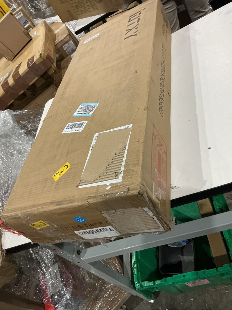 Condition photo showing New/Like New for iotxy 5-tier wooden shelf bookcase - modern open bookshelf, free standing storage rack, multifunctional display stand for home and office, oak, rectangle 5-tier oak