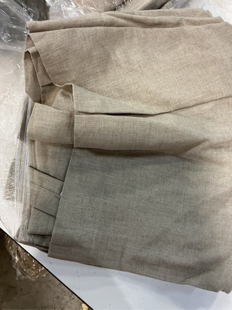 Condition photo showing Good Condition for european linen true blackout curtain, 48x84, dark flax