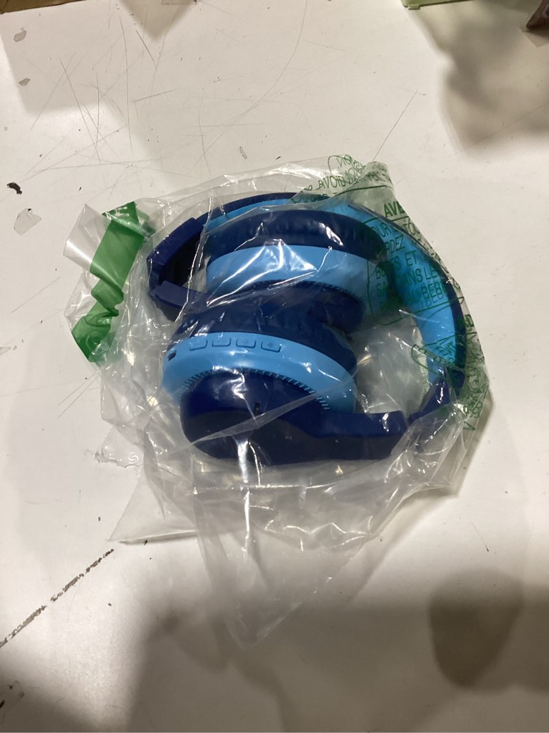 Condition photo showing As Is for iclever bth12 kids bluetooth headphones,colorful led lights kids headphones wireless,74/85dba safe volume,85h playtime,fast charging,bluetooth 5.2,over ear,built-in mic for ipad/tablet/airplane,blue b-blue