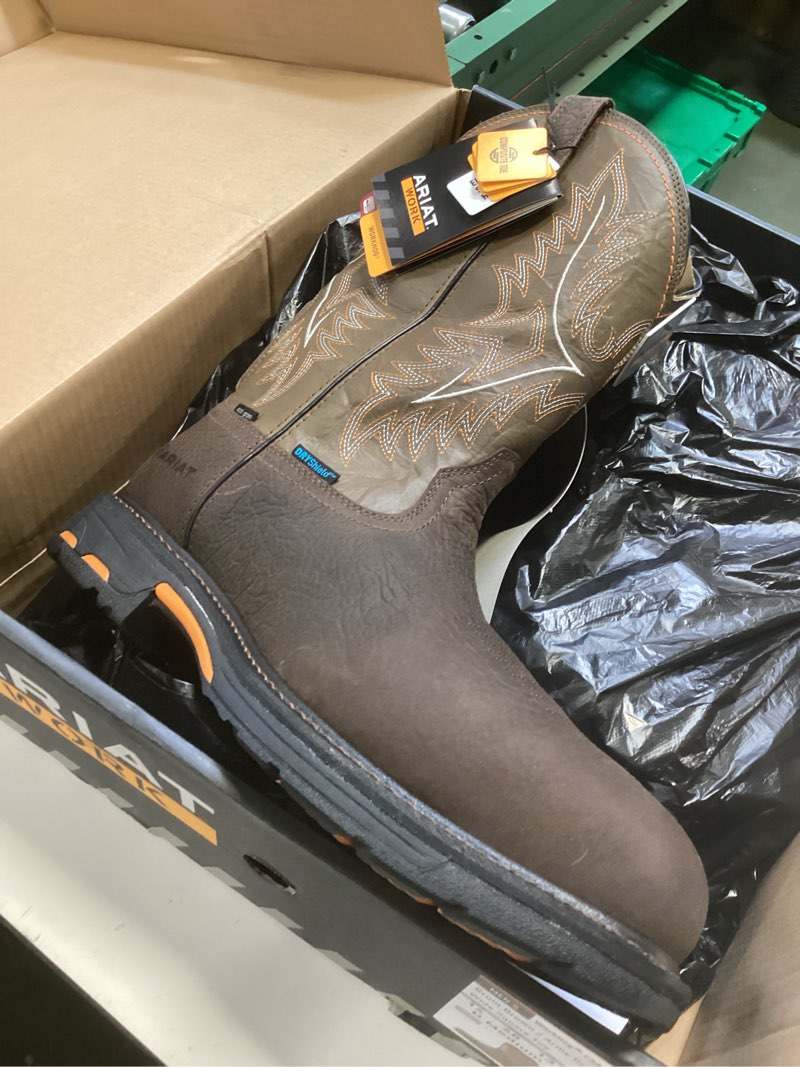 Ariat Men's WorkHog CSA Waterproof Insulated Composite Toe Work Boot - Bruin Brown/Army Green, 14 Me