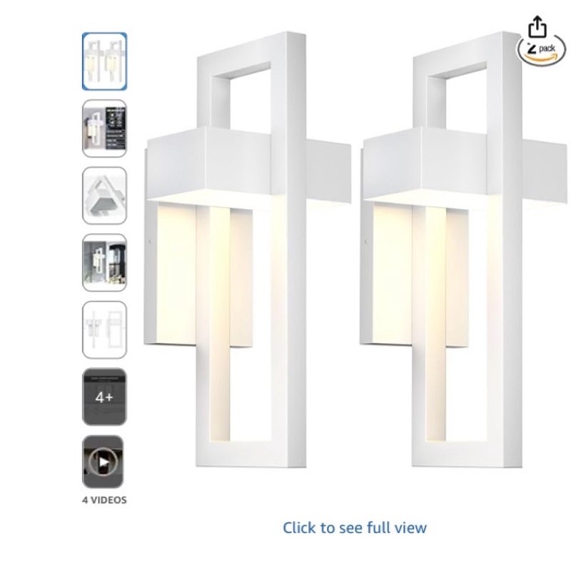 LamQee 2 Packs Modern Outdoor Wall Lights 3000K Integrated LED Outdoor Wall Sconces Lighting, Contem