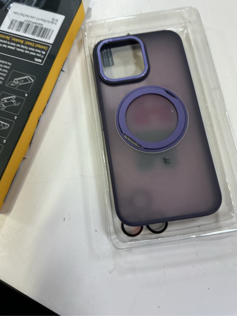 Condition photo showing Good Condition for for iphone 16 pro max case with screen protector & lens protector [15 ft military drop protection] magnetic kickstand compatible with magsafe slim translucent case (deep purple) iphone 16 pro max (6.9") purple