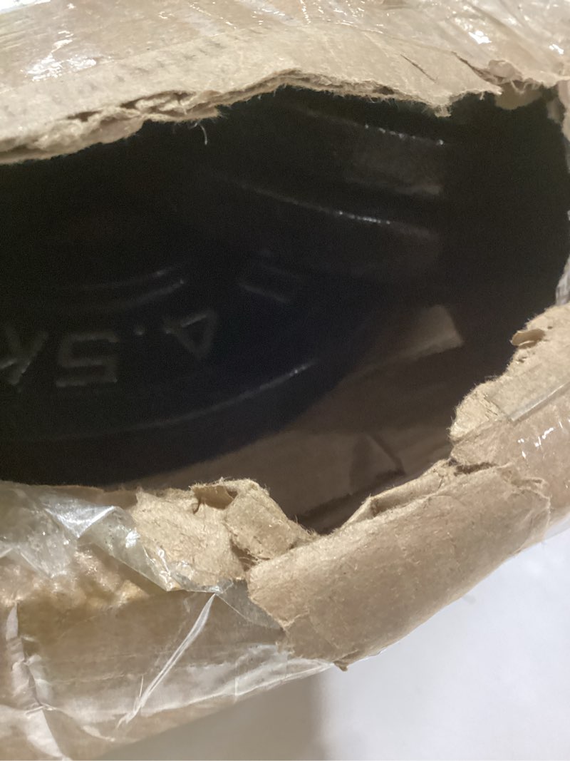 Condition photo showing As Is for cast iron 2-inch olympic weight plates set for strength training, barbell free weight plate set for weightlifting in home gym, multiple sizes from 2.5lb to 40lb