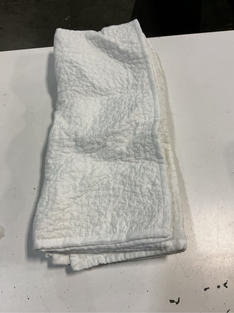 Condition photo showing Good Condition for quince organic cotton hand stitched quilted sham set, king, white