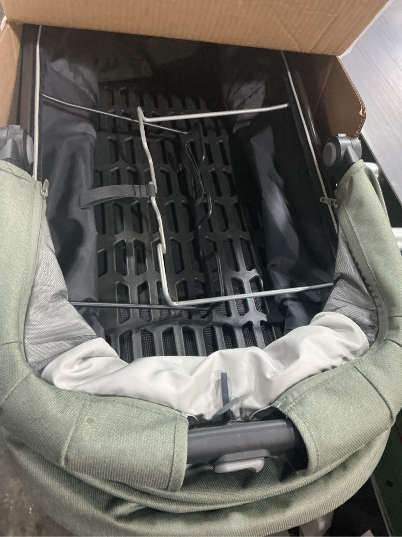 Condition photo showing Good Condition for UPPAbaby Bassinet V3 - Compatible with Vista, Cruz, Ridge Strollers - Overnight Sleep Solution - Mattress, Sheet and Bug Shield Included - Evelyn (Meadow Green) Evelyn (Meadow Green/Graphite Frame)