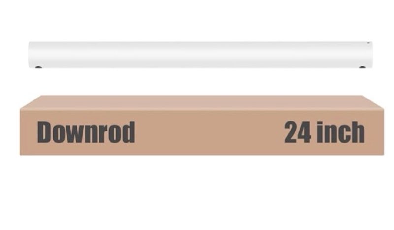 Feylan 24 Inch Ceiling Fan Downrod with UL Wires, Matte Black, 1-Inch Diameter, Unthreaded