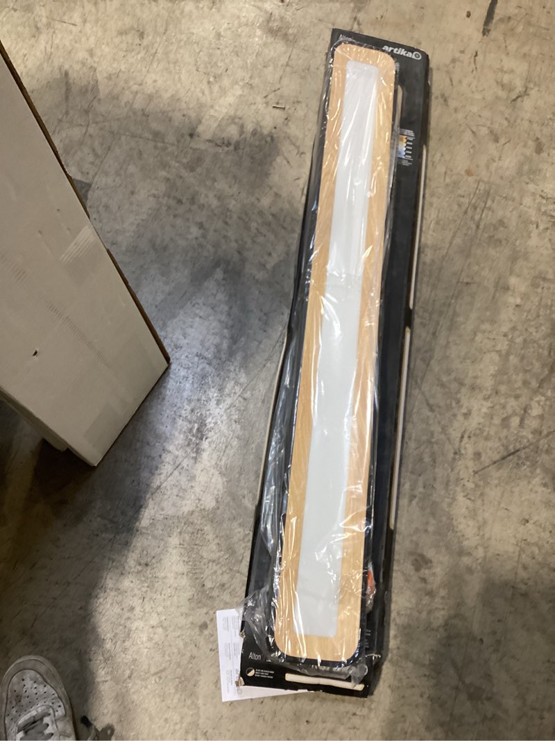Condition photo showing Good Condition for alton flat panel 5.98 in. 35-watt 5cct selectable led integrated black and wood linear flat panel flush mount
