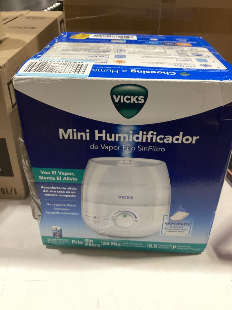 Condition photo showing Good Condition for Vicks Mini Filter Free Cool Mist Humidifier, Small Room – Variable Mist Control – Works with Vicks VapoPads
