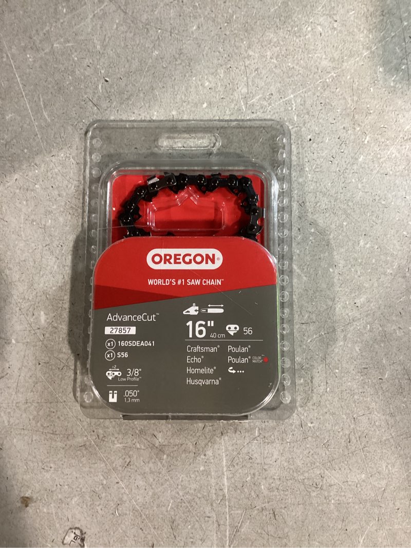 Condition photo showing Good Condition for Oregon 16-Inch Replacement Chainsaw Bar and AdvanceCut Chainsaw Chain Combo, 56 Drive Links, 3/8" Pitch, .050" Gauge, Low Vibration (27857)
