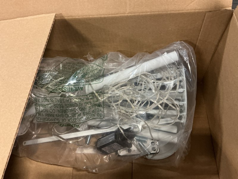 Condition photo showing As Is for Outdoor Christmas Cone Tree Light with Star Topper, 6ft 265 LED Lightshow Christmas Tree with 8 Modes Timer Remote, Dimmable Artificial Tree for Porch Yard Patio Indoor Decorations, Warm White Warm White 6 FT