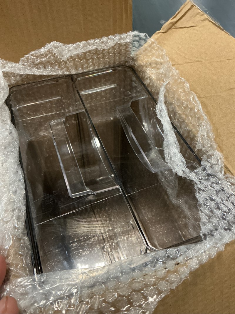 Condition photo showing As Is for Clear Stackable Storage Drawers,Acrylic Makeup Drawer Organizer with 2 Drawers,Stackable Storage Bins for Skincare,Cosmetics,Beauty Supplies,for Vanity,Bathroom,Kitchen Countertop,Pantry Organization