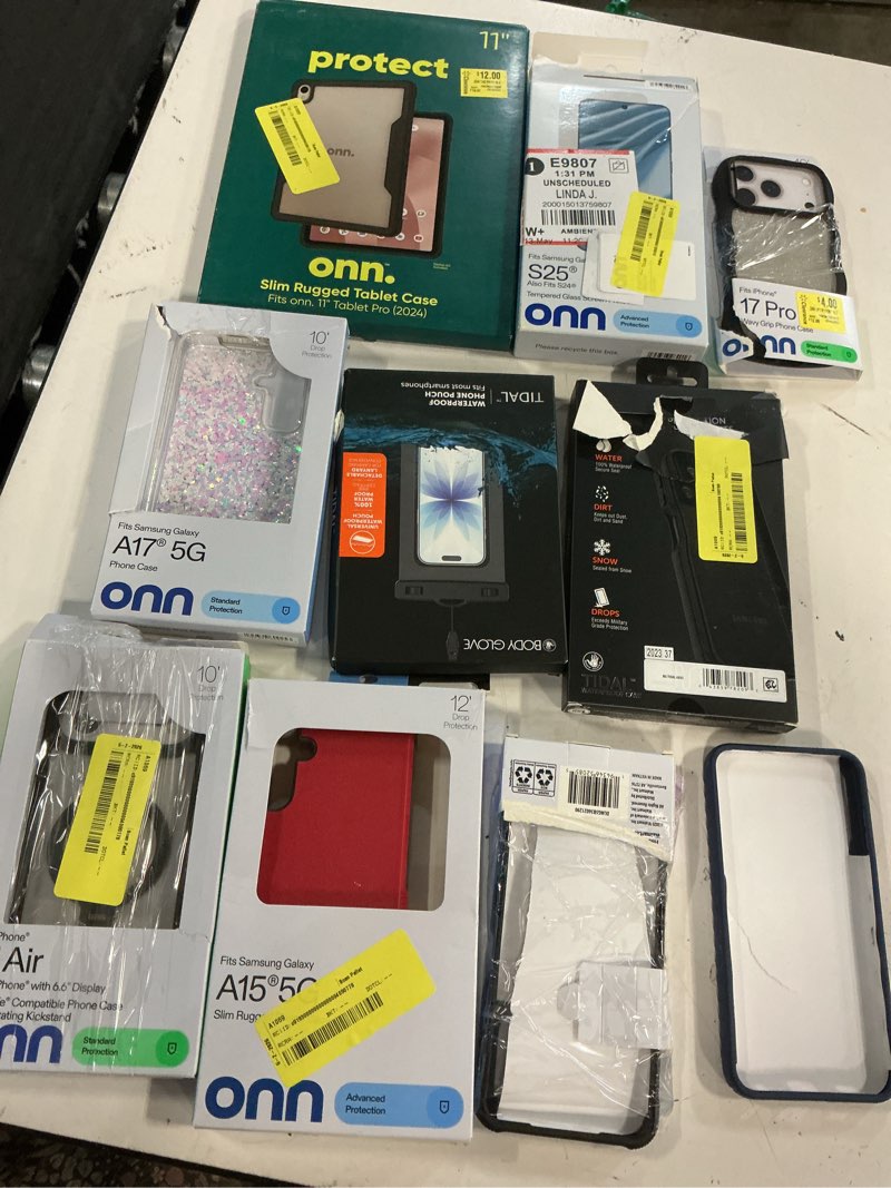 Condition photo showing As Is for assorted cellphone/tablet/laptop case covers & accessories