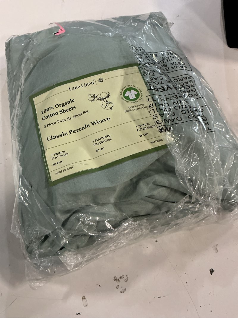 Condition photo showing Good Condition for lane linen 100% organic cotton extra long twin sheet & pillowcase sets, 15" deep pocket fully elasticized, naturally temperature regulating cotton sheets twin xl bed sheets- cool blue twin xl 05: cool blue