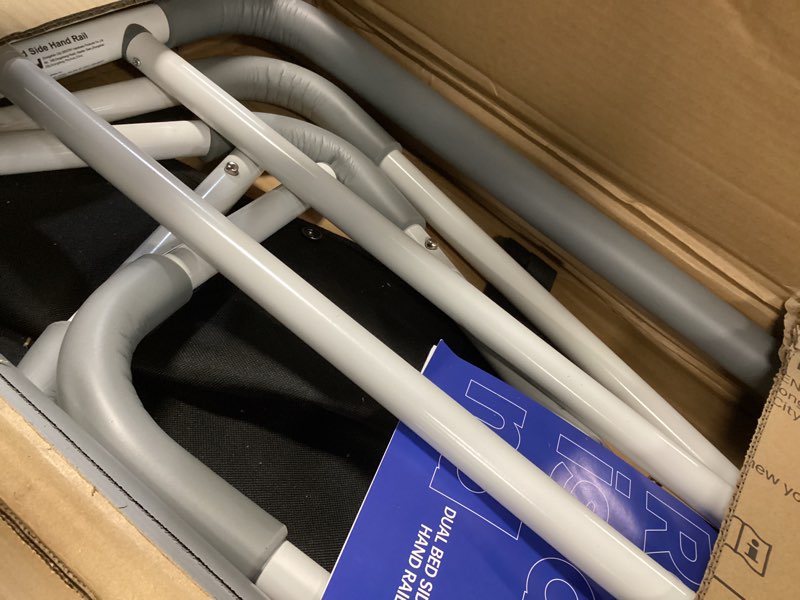 Condition photo showing As Is for Dual Bed Side Hand Rail, Bed Assist Rail Adjustable Medical Hospital Assistive Devices Bed Rails for Elderly Adults, Fits Queen, Full & Twin Beds